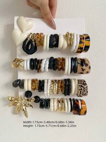 1-30 Pairs Random Heart & Flower Retro Y2K Acrylic Exaggerated Fashion Earrings Set, Blind Box Combination, Gift For Women On Mother's Day, Valentine's Day, Christmas, New Year, Daily Wear - Multicolor - View 7