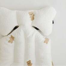 Novo Almofada Acolchoada Grossa para Carrinho de Bebê com Bordado Coreano INS para Outono/Inverno, Almofada de Assento de Carro para Bebê - Cor da imagem - Visão 6