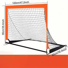 1个便携式后院足球门，可折叠可移动足球网训练器材，尼龙材质，适用于场地，室内/室外弹出式足球门，可用于足球目标练习、后院游戏、户外运动、草坪游戏、足球配件、足球礼物、运动器材、团队运动、趣味情人节礼物、世界杯日礼物、男士礼物 - 橘色 - 查看 4