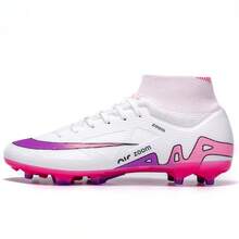 Men's Football Shoes, Women's Football Shoes, AG/FG Nail Shoes, Outdoor/Indoor Sports Shoes, Artificial Grass Football Boots, Unisex - Hot Pink - View 14