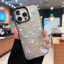 Estuche para teléfono Butterfly Freedom Wings Compatible con estuches para teléfonos   17  16 Pro Max  15 Pro Max  13 y  12 Hecho de material de TPU que brinda protección contra golpes y caídas Un gran regalo para familiares, amigos, seres queridos, novios, novias y para Navidad - Negro - Ver 2