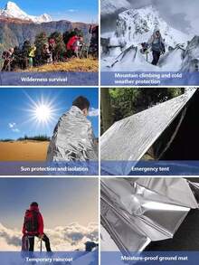 超大号应急求生毯 | 高强度隔热轻质铝箔材质，是露营、背包旅行和居家使用的理想之选 - 彩色 - 查看 5