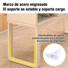 120cm Mesa De Manicura Moderna Con cajón Almacenamiento - Blanco - Ver 6