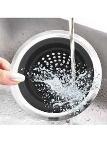 EstiloTendencia2 Coladores De Fregadero, Cestas Flexibles De Silicona Y Acero Inoxidable Para Fregadero De Cocina, Borde Ancho Grande De 4.5 Pulgadas De DiáMetro, Sin óXido, Evita Que Los Residuos De Alimentos Se Obstruyan (Negro)Calidad PremiumVersióN Mejorada - Negro - Ver 9
