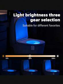 1个/2个装 16色马桶夜灯 - LED灯带运动传感器，适合浴室装饰和夜间使用 - 彩色 - 查看 8