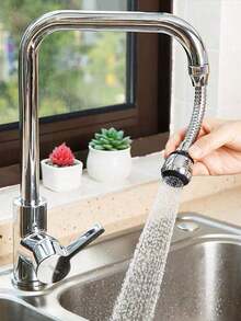 1pc 360° Rotating Faucet Aerator, 4.7"/5.5", Dual Mode High Pressure Water Saving Faucet Extender, Plastic Anti-Splash Faucet Sprayer Head Attachment, No Electricity Required, Bathroom Accessory - Multicolor - View 2
