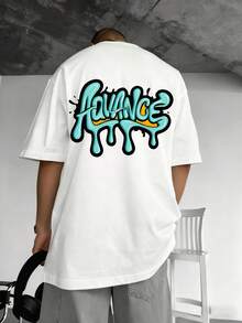 标语青少年男童休闲时尚创意简约图案T恤，适合夏季儿童和青少年穿着。 - 白色 - 查看 4