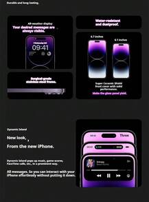 Apple 二手苹果 iPhone 14 Pro Max，A+ 级，95% 新，6.7 英寸屏幕，状态良好，旗舰级长焦摄像头，双卡双待，高性能，可选颜色：深紫色、太空黑色、银色、金色 - 金色 - 查看 5