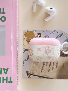 可爱粉色小熊蝴蝶结保护壳，兼容 Pro第二代、新款苹果耳机4/2/3/Pro，创意个性化硅胶防摔软壳