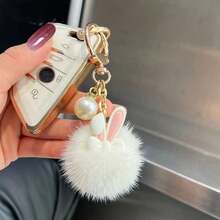 1pc Cute Charcoal Ball Cartoon Keychain, Creative Funny Charcoal Ball Pendant, Retro Student Doll Keychain Charm, Suitable For Christmas, Valentine's Day, Halloween, Easter And Other Holidays, Adorable Monster Keychain Gift Bag Hanging Accessory, Creative Gift For Teachers, Friends, Sisters - Pompom Bunny - View 5