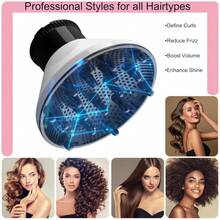 1 Piece Pink Universal Hair Diffuser Attachment Adaptable For Blow Dryer Nozzles 1.7 To 2.2 Inch Diameter For Curly Wavy Hair Styling Home Salon Use Tool - trắng - Xem 3
