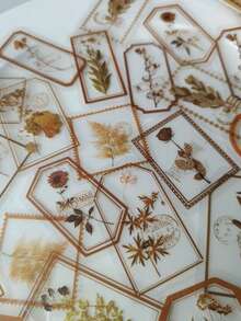 复古边框植物花卉装饰贴纸，DIY文具贴纸，卡通可爱创意趣味防水贴纸，糖果贴纸，手机贴纸，适用于剪贴簿、子弹笔记、笔记本、工艺品、水瓶、吉他、滑板、摩托车、头盔、行李箱、返校用品、冬季用品、感恩节、圣诞节、沙特国庆日、生日、节日、新年、情人节、送给男女朋友的礼物、成人剪贴簿用品 - 彩色 - 查看 2