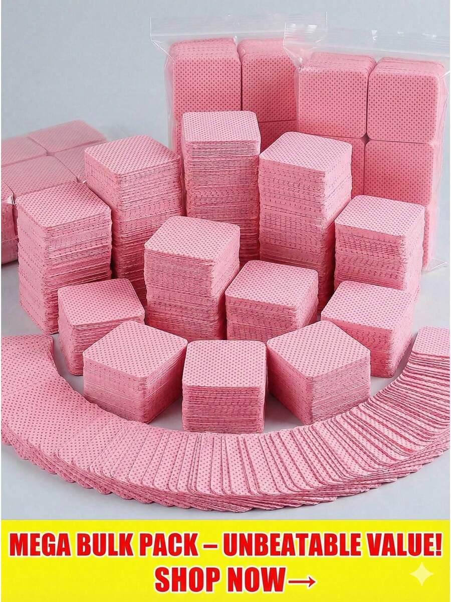 400pcs Lint-Free Gel Nail Polish Remover Wipes, Premium Absorbent Cotton Pads For Manicure Prep & Nail Art Tool Cleaning EBDE - 彩色 - 查看 1