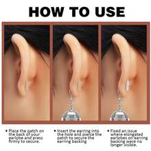 KMEOSCH 50/100PCS Ear Lobe Support Patches, Bifurcated Heavy Duty Clear Earring Stickers, Stabilizers For Long-Term Wear Large Protectors Earring Sticker For Heavy Earrings Protecting Stretched Earlobes