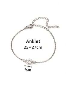1 pieza Tobillera elegante de acero inoxidable ajustable, accesorio de moda para mujeres, joyería de playa de verano - Calcetín - Ver 9