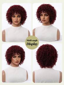 6 Inch Short Curly Hair Wig Blended Wigs Frivolous Ordinary Afro Wig Suitable For Daily Party Festival And Cosplay Wigs For Women Hairstyle