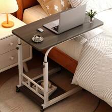 Adjustable Height Standing Desk With Rolling Metal Frame - Sturdy Computer Desk For Home Office, Workspace, Study Area, Dormitory - Spacious Surface & Convenient Storage Shelf - 4個輪子黑胡桃色 - 查看 4