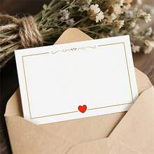 50 carte bianche con temi di San Valentino, adatte per matrimoni, compleanni, anniversari, vacanze, etichette regalo, biglietti d'auguri, carte da portafoglio, biglietti da visita, biglietti d'auguri bianchi e regali per insegnanti - Multicolore - Visualizzare 1