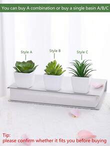 1 件/3 件人造迷你塑料盆栽绿色植物装饰 - 室内家居客厅、窗户、阳台绿化装饰、婚礼情人节桌面中心装饰 - 綠色 - 查看 8