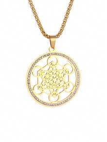 1件新款时尚不锈钢七天使魔法圆环吊坠，镶嵌立方氧化锆六角星护身符，男女皆宜珠宝 - 時尚 - 查看 10