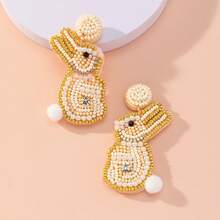 1对复活节兔子节日庆典耳环，可爱波西米亚风格耳环 - 彩色 - 查看 11