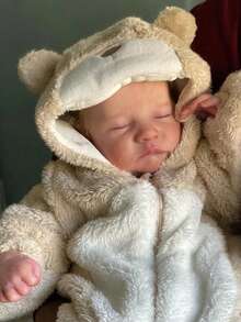 17英寸/43厘米逼真重生娃娃，柔软全身硅胶乙烯基材质，3D手工涂绘，血管清晰可见，四肢灵活，手工涂绘头发，适合作为生日礼物/新生儿礼物/圣诞礼物/感恩节礼物，收藏艺术娃娃，家居装饰，重生娃娃，婴儿娃娃，婴儿玩具，硅胶重生娃娃，婴儿礼物，娃娃推车，男婴玩具，逼真娃娃，硅胶娃娃，解剖结构精准 - 彩色 - 查看 2