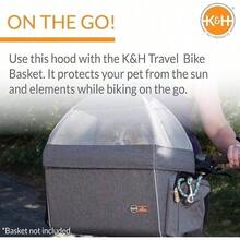 KandH PET PRODUCTS Cesta de Viaje para Bicicleta para Mascotas Color Gris Grande 12.5 x 16 x 13 Pulgadas - Grisconclase - Ver 4
