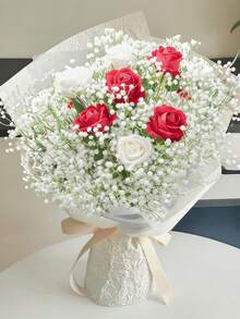 MEHELANY 72/36支仿真满天星绿植喷雾，白色逼真满天星，适用于婚礼花束、餐桌摆饰、花艺布置、DIY花环、婚礼拱门、新娘捧花、情人节、母亲节、返校派对装饰及礼品，室内/室外花园春季派对用品及送给女友/女孩/女士/老师的礼物 - 白色 - 查看 5