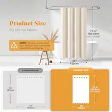 Boho Farmhouse Shower Curtain Linen Rustic Weighted Striped Cloth Shower Curtain Set With Tassel Water Repellent Bohemian Vintage Country Fabric Shower Curtain For Bathroom Cream/Beige 72x72 - A - 奶油色+48英吋寬 x 72英吋長(1 件裝) - 查看 3