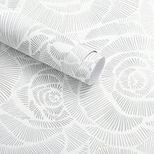 Wudnaye Peel And Stick Wallpaper Grey And White Wallpaper Floral Contact Paper Se- Adhesive Removable Vintage Contact Paper Waterproof For Bathroom Bedroom Cabinets Decor 16.9\* 196.8\ Vinyl - 灰色花卉圖案,169英寸 x 197英寸 - 查看 1