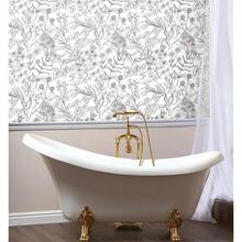 Vintage Floral Wallpaper Peel And Stick Red Brown And White Wallpaper Removable Se- Adhsive Leaf Contact Paper For Cabinets 16.1inchX196.8inch Waterproof Vinyl Wall Paper For Bathroom Bedroom - Nâu/Trắng, 161 inch x 1968 inch - Xem 4