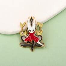 1枚可爱卡通毛毛虫合金珐琅徽章动漫骑士苍白之王胸针，可别在衣服、帽子、包包上，粉丝徽章配饰礼品 - 彩色 - 查看 6