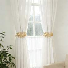 2 abrazaderas para cortinas con forma de mariposa, ajustables, decorativas, para decoración del hogar y la oficina. - Dorado - Ver 2