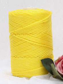 1pc Lightweight Hollow Ramie Yarn, Handmade, High-Quality Polyester Braided Rope, Suitable For Crochet, Bags, Wall Hangings, Carpets, DIY Crafts