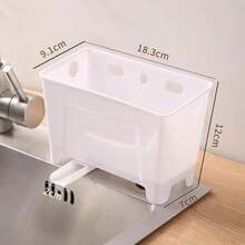 Table Top Trash Can Mini Home Kitchen Waste Storage Box Sink Drain Basket Dry Wet Separation Filtration Magical - trắng - Xem 1