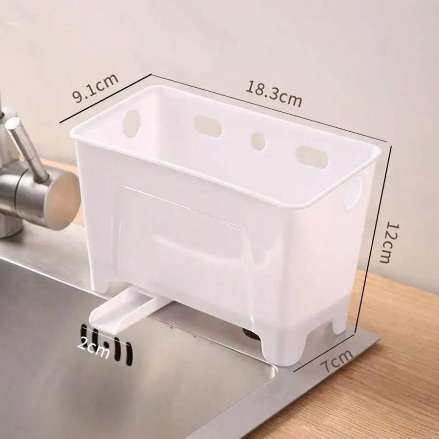 Table Top Trash Can Mini Home Kitchen Waste Storage Box Sink Drain Basket Dry Wet Separation Filtration Magical - trắng - Xem 1