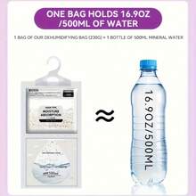 5-Pack Large Dehumidifier Bags, 16.91oz Moisture Absorption Clothes Dehumidifier, Non-Electric Wardrobe & Home Dehumidifier, Moisture Absorption Bags, Wardrobe Dehumidifier, Moisture Absorber, No Power Required - 透明的 - 查看 8