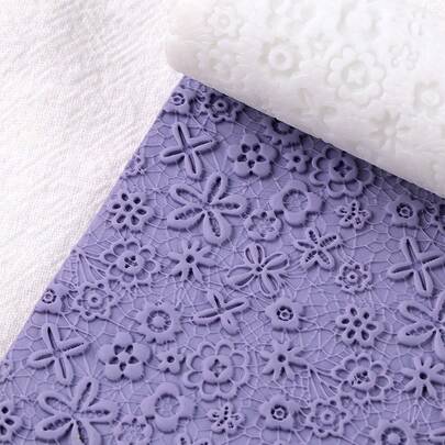 1 PC Flower Pattern Polymer Clay Texture Roller, Polymer Clay Earring Making Roller - Very Suitable For Making Polymer Clay Texture Sheets