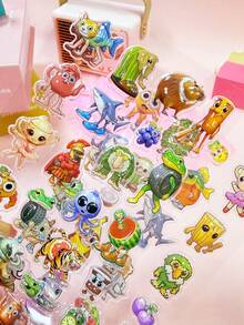 Brainrot Tung Tung Tung Sahur Cartoon 3D Embossed Stickers, Abstract Style, Suitable For Helmet Decorations, Craft Book Making, Car Decorations, Party Decorations, Scrapbooking, Laptops, Luggage, Guitars, Water Bottles, Phone Cases, And Fashion Decorations. (Random Color Of Packaging Base)