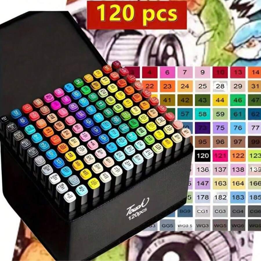 12/24/30/36/48/60/80/120/168 Colors Dual Tip Permanent Art Markers, Suitable For Adults, Applicable For Office, Back To School, Drawing, Sketching, Painting, Journaling, Note-Taking, Planning, School Supplies, Christmas, Valentine's Day, Birthday Gifts And Surprises