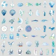 50pcs Ocean Series Graffiti Stickers, Wholesale For Luggage, Car, Notebook, Refrigerator, Water Cup Decoration - Mint Blue - View 7