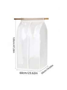 1pc Garment Bag, Moisture-Proof Dust Cover, Hanging Clothes Storage Bag, Premium Thick Clothes Organizer, Moisture-Proof Dust-Proof Garment Cover - White - View 10