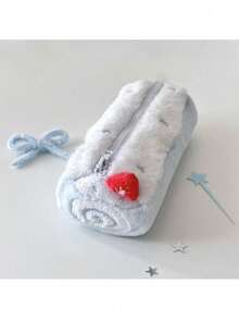 1pc Cream Swiss Roll Plush Pencil Case, Cute High-Quality Student Large Capacity Cake Stationery Storage Pouch, Desktop Organizer - Pencil Case - View 6