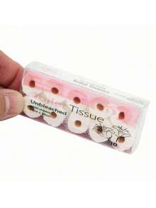10 rollos/set Rollos de papel higiénico en miniatura, modelo de papel higiénico, mini casa, accesorios de baño - multicolor al azar - Ver 9