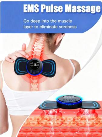 Nytt EMS-massageplåster, mini-nackmassageapparat för nacke, ryggmuskelavlastning, stimulerande dyna, bärbart ben- och kroppsvårdsverktyg