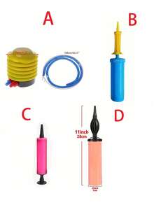 气球脚踏充气泵，快速充气，便携式塑料充气泵，适用于派对、充气玩具、泳池漂浮物、充气床垫，轻便易用 - 彩色 - 查看 2
