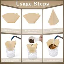 Weenkilly #2 Cone Coffee Filters,200 Count Premium Coffee Filter,2-6 Cup,Disposable Coffee Filters For Drip Coffee Makers And Pour Over (200, Brown) - ColorA - View 5