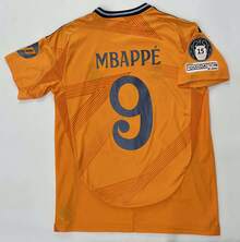 Orange Soccer Jersey/ Mbappe 9/PlayerVersion/ Slim Fit/Unisex - White - View 1