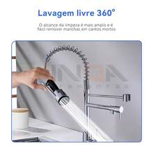 Gourmet Stainless Steel Kitchen Faucet, Silver, 60x45cm, With 360° Flexible Single-Lever Faucet, High Spout, And Winda Spray. - Bạc - Xem 7