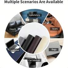 1卷大号自粘皮革修补胶带，高强度皮革修补贴片，适用于沙发、座椅、办公椅、家具、手提包、汽车座椅、船座椅、扶手椅、鞋子、夹克等。 - 彩色 - 查看 8